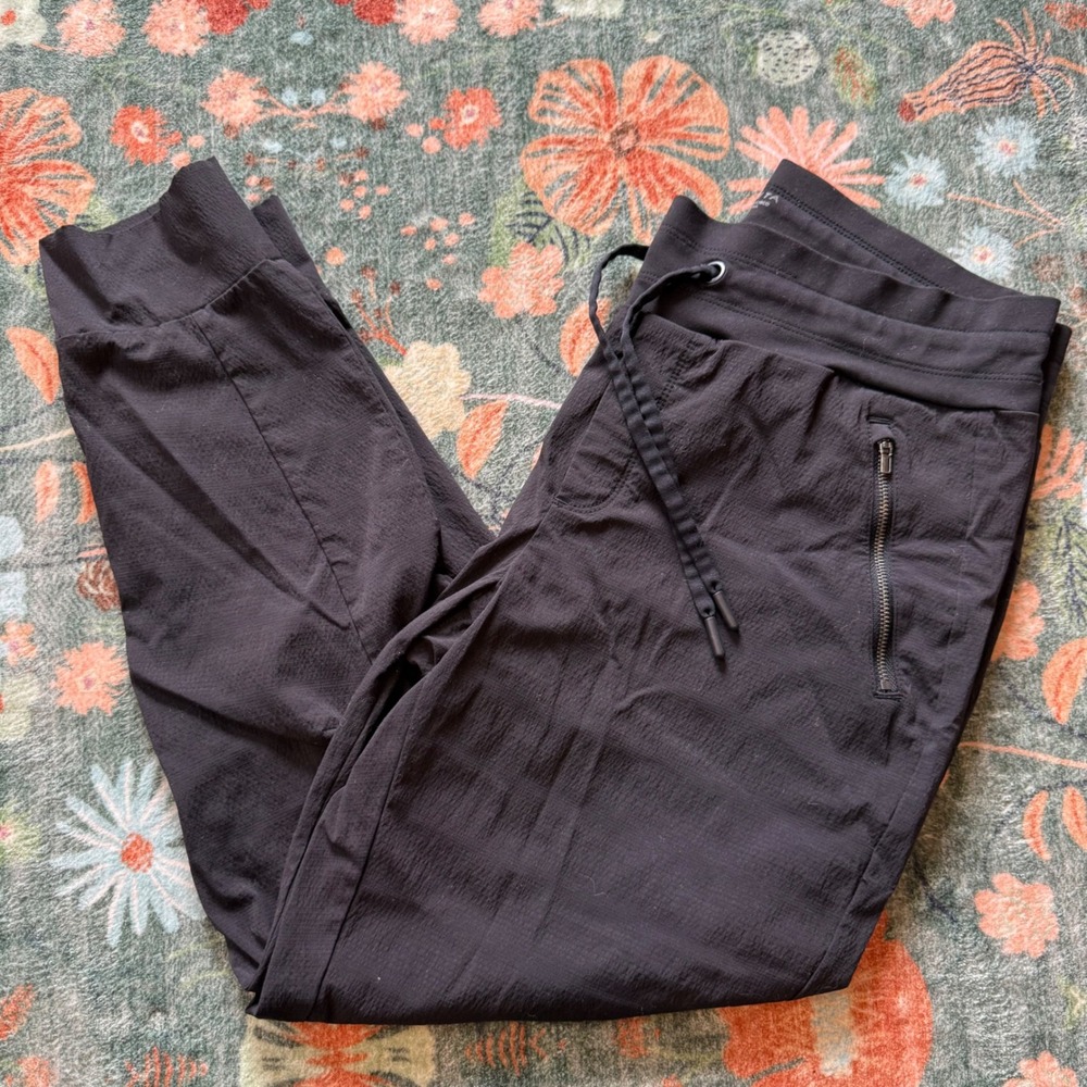 Athleta Trekkie North‎ Joggers Black Ripstop Hiking Pants Womens Size 12